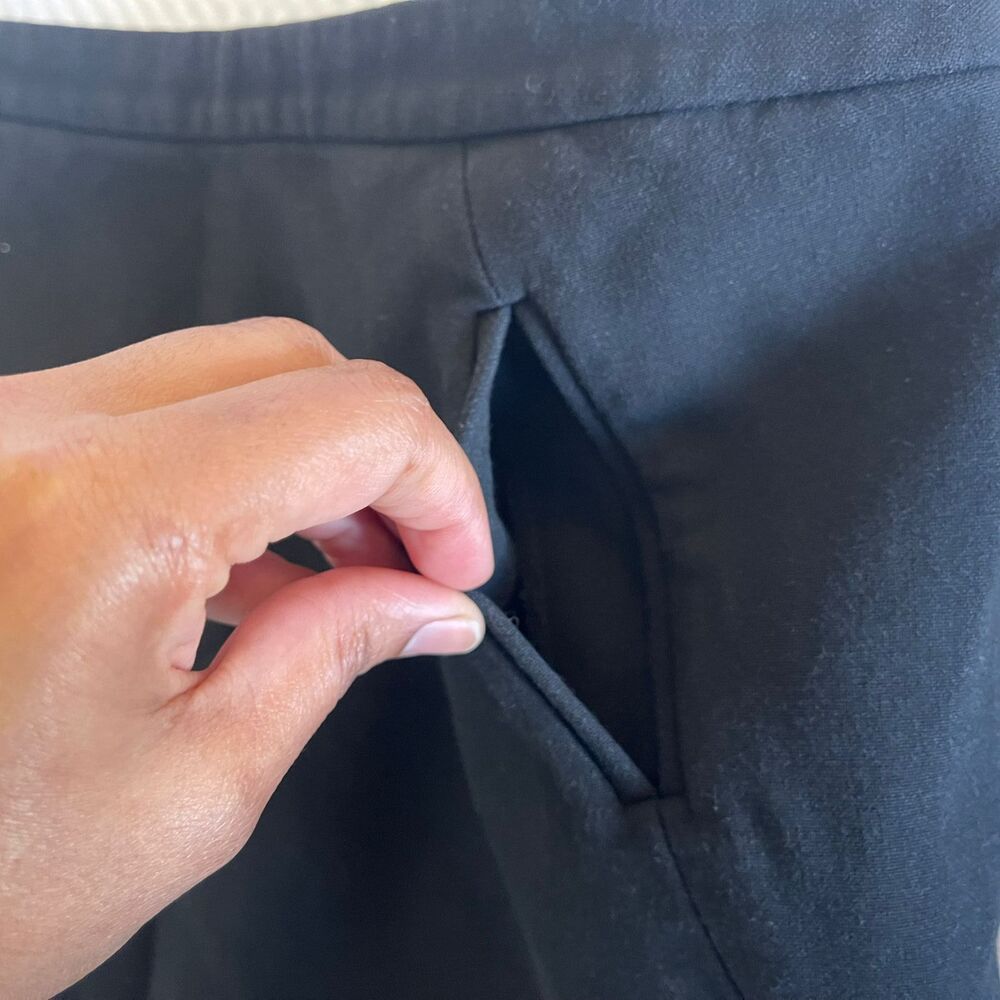 Loft Black Pencil Skirt 0P Size Petite Pockets Straight Career Office Work Wear - Picture 6 of 10
